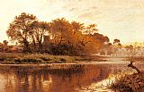 Benjamin Williams Leader Famous Paintings - The Last Gleam Wargrave on Thames